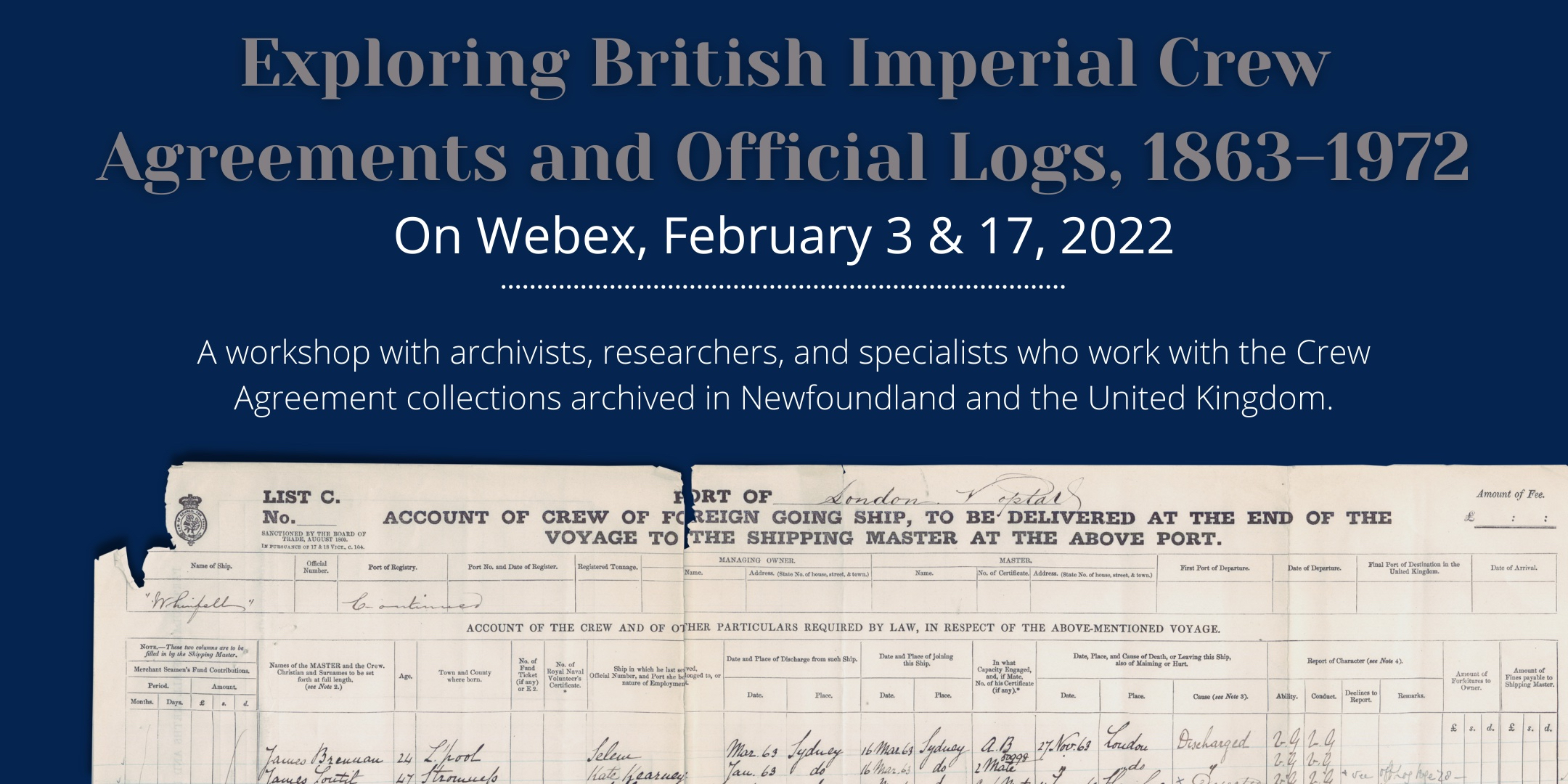 Exploring British Imperial Crew Agreements and Official Logs, 1863-1972