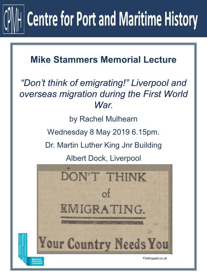 Mike Stammers Memorial Lecture 8 May 2019